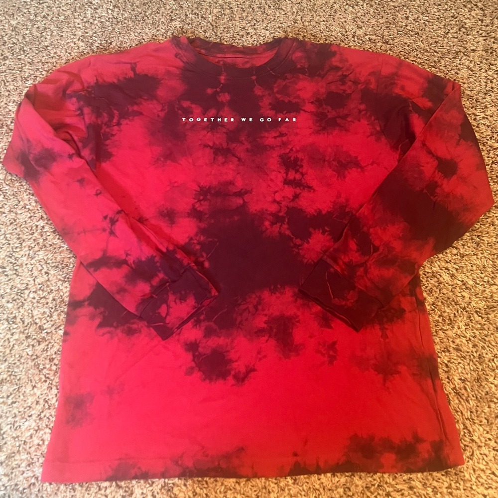 Peloton Tie Dye Long Sleeve Graphic Tee Athleisure Top Together We Go Far S